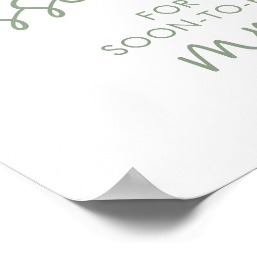 Sage & White Minimal Script Hoeveel Kussen Spel Poster (Hoek)