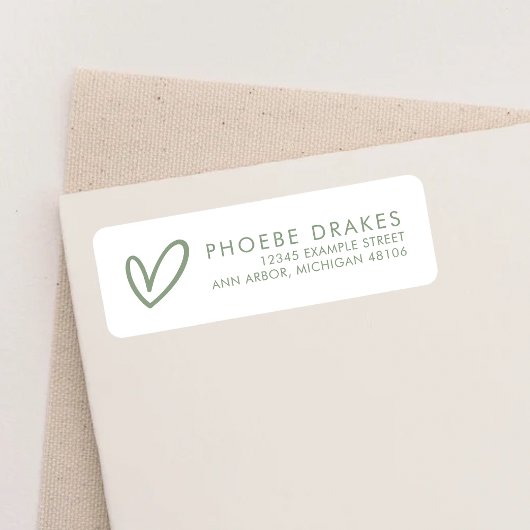 Sage & White Minimale Retouradres Bruidsbruiloft Etiket