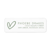Sage & White Minimale Retouradres Bruidsbruiloft Etiket (Voorkant)