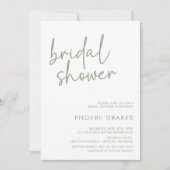 Sage & White Minimalist Script-Vrijgezellenfeest Kaart (Voorkant)