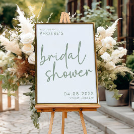 Sage & White Minimalist Vrijgezellenfeest Welkom Poster