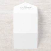 Sage White | Minimalistische Moderne Elegante Foli All In One Uitnodiging (Buiten)