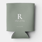 Sage & White Monogram en Couple Names Wedding Blikjeskoeler (Voorkant)