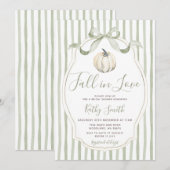 Sage & White Pumpkin Herfst In Love Vrijgezellenfe Kaart (Voorkant / Achterkant)