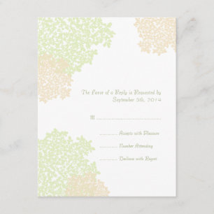 Sage & White Queen Anne's Lace Wedding RSVP Kaartje