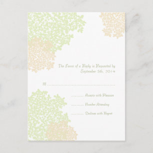 Sage & White Queen Anne's Lace Wedding RSVP Uitnodiging Briefkaart