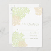 Sage & White Queen Anne's Lace Wedding RSVP Uitnodiging Briefkaart (Voorkant / Achterkant)