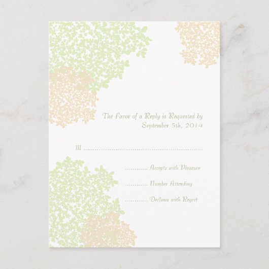 Sage & White Queen Anne's Lace Wedding RSVP Uitnodiging Briefkaart (Voorkant)