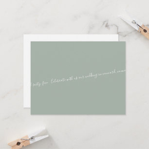 Sage/White Script-tekst Alleen bruiloft onze datum