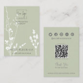 Sage Wildbloemen Sieraden Haarclip Display Kaart Contactkaartje (Voorkant / Achterkant)