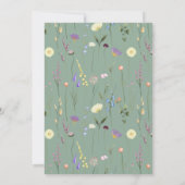 Sage Wildflower Baby shower Kaart (Achterkant)