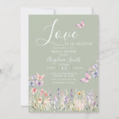 Sage Wildflower Bloemen Vlinder Vrijgezellenfeest Kaart (Voorkant)