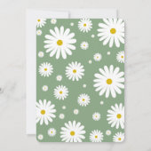 Sage Wildflower Daisy Meisje Verjaardag Uitnodigin Kaart (Achterkant)