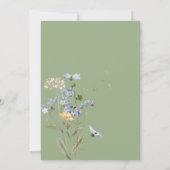 Sage Wildflower Garden Elegant Wedding Kaart (Achterkant)