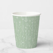 Sage Wildflower Party Cup | Botanical Floral Papieren Bekers (Links)