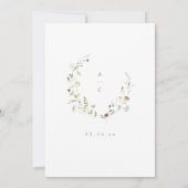 Sage Wildflower Rustic Boho Wedding Details kaart (Achterkant)
