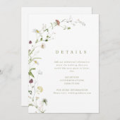 Sage Wildflower Rustic Boho Wedding Details kaart (Voorkant / Achterkant)