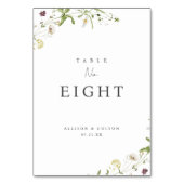 Sage Wildflower rustieke Boho bruiloft tafel numme Kaart (Achterkant)