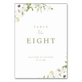 Sage Wildflower rustieke Boho bruiloft tafel numme Kaart (Achterkant)