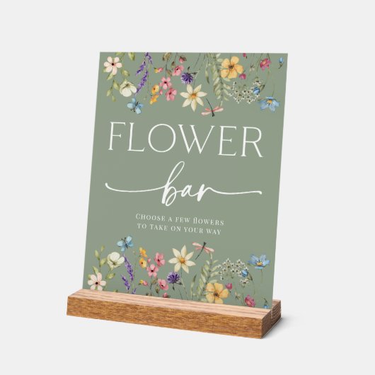 Sage Wildflower Vrijgezellenfeest Bloembalk Teken Acryl Bord (Hoek)