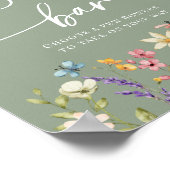 Sage Wildflower Vrijgezellenfeest Bloembalk Teken Poster (Hoek)