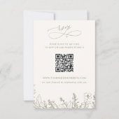 Sage Wildflowers Woodland Garden Floral QR CODE RSVP Kaartje (Voorkant)