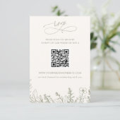 Sage Wildflowers Woodland Garden Floral QR CODE RSVP Kaartje (Staand voorkant)