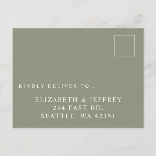 Sage Wildflowers Woodland Garden Floral RSVP Briefkaart (Achterkant)