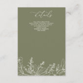 Sage Wildflowers Woodland Garden Floral Wedding Informatiekaartje (Voorkant)