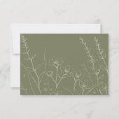 Sage Wildflowers Woodland Garden Floral Wedding RSVP Kaartje (Achterkant)