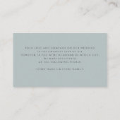 Sage Winter Forest Minimalist Wedding Details Informatiekaartje (Achterkant)