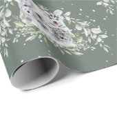 Sage Winter Wonderland Arctic Animals Baby shower Cadeaupapier (Rol Hoek)