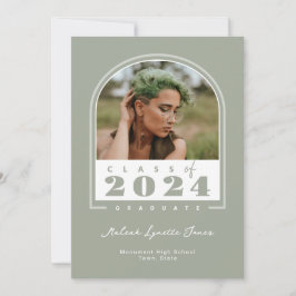 Sage Wit 2024 Modern Arch Foto Afstuderen Aankondiging