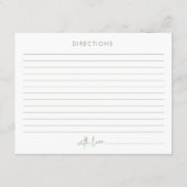 Sage & Wit Minimalistische Vrijgezellenfeest Recep Informatiekaartje (Achterkant)