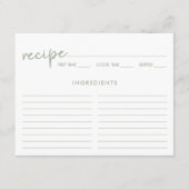 Sage & Wit Minimalistische Vrijgezellenfeest Recep Informatiekaartje (Voorkant)