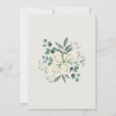 Sage & Witte Rozen Boog Frame Save-the-Date Kaart (Achterkant)