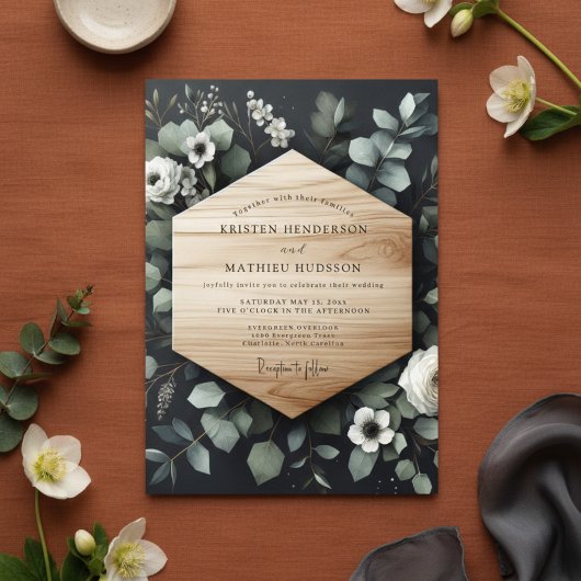 Sage Woodland Bloom Bruiloft Kaart