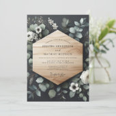 Sage Woodland Bloom Bruiloft Kaart (Staand voorkant)