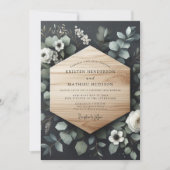 Sage Woodland Bloom Wedding Kaart (Voorkant)