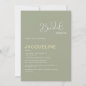 Sage Yellow Geometric Bridal Shower Invitation Kaart (Voorkant)