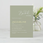 Sage Yellow Geometric Bridal Shower Invitation Kaart (Staand voorkant)