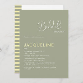 Sage Yellow Geometric Bridal Shower Invitation Kaart