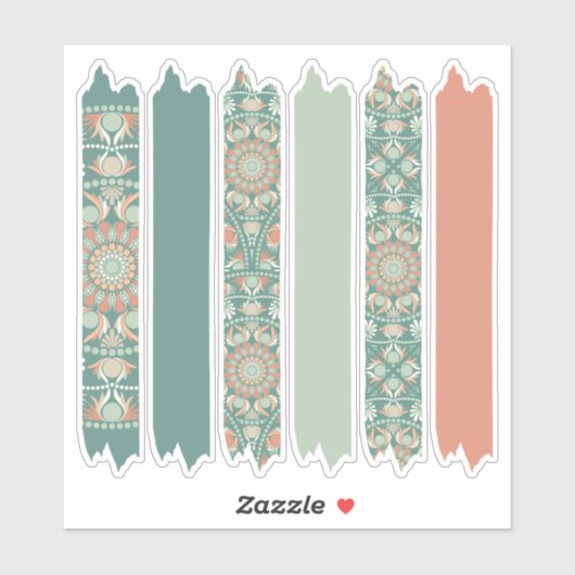 Sage & Zand Retro Cheer Mandala Patroon Washi Tape Sticker (Vel)