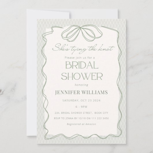 Sage Ze bindt de knoop kant Vrijgezellenfeest Kaart (Voorkant)