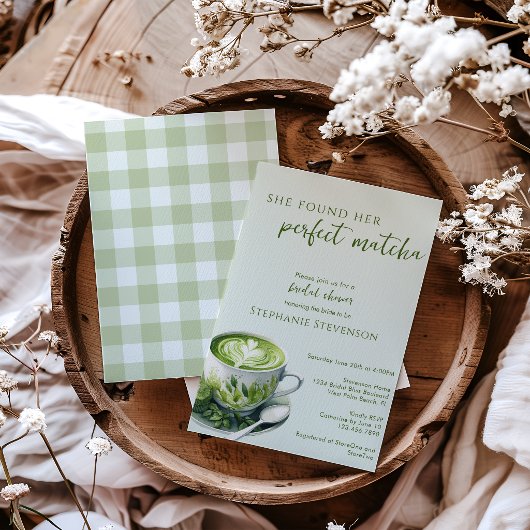 Sage Ze vond haar perfecte Matcha Bruidsuitnodigin Kaart
