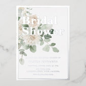 Sage & Zilver Foil Modern Vrijgezellenfeest Folie Uitnodiging (Voorkant)