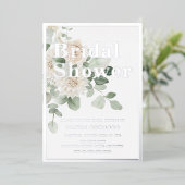 Sage & Zilver Foil Modern Vrijgezellenfeest Folie Uitnodiging (Staand Voorkant)