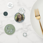 Sage Zilver Groen Bloemen Bruiloft Confetti (Groep)