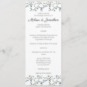 Sage Zilver Groen Bloemen Bruiloft Programma Programmakaart (Voorkant)