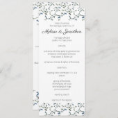 Sage Zilver Groen Bloemen Bruiloft Programma Programmakaart (Voorkant / Achterkant)